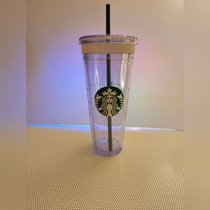 Starbucks Cold Cup Clear Double Wall Insulated Tumbler with Lid and Straw